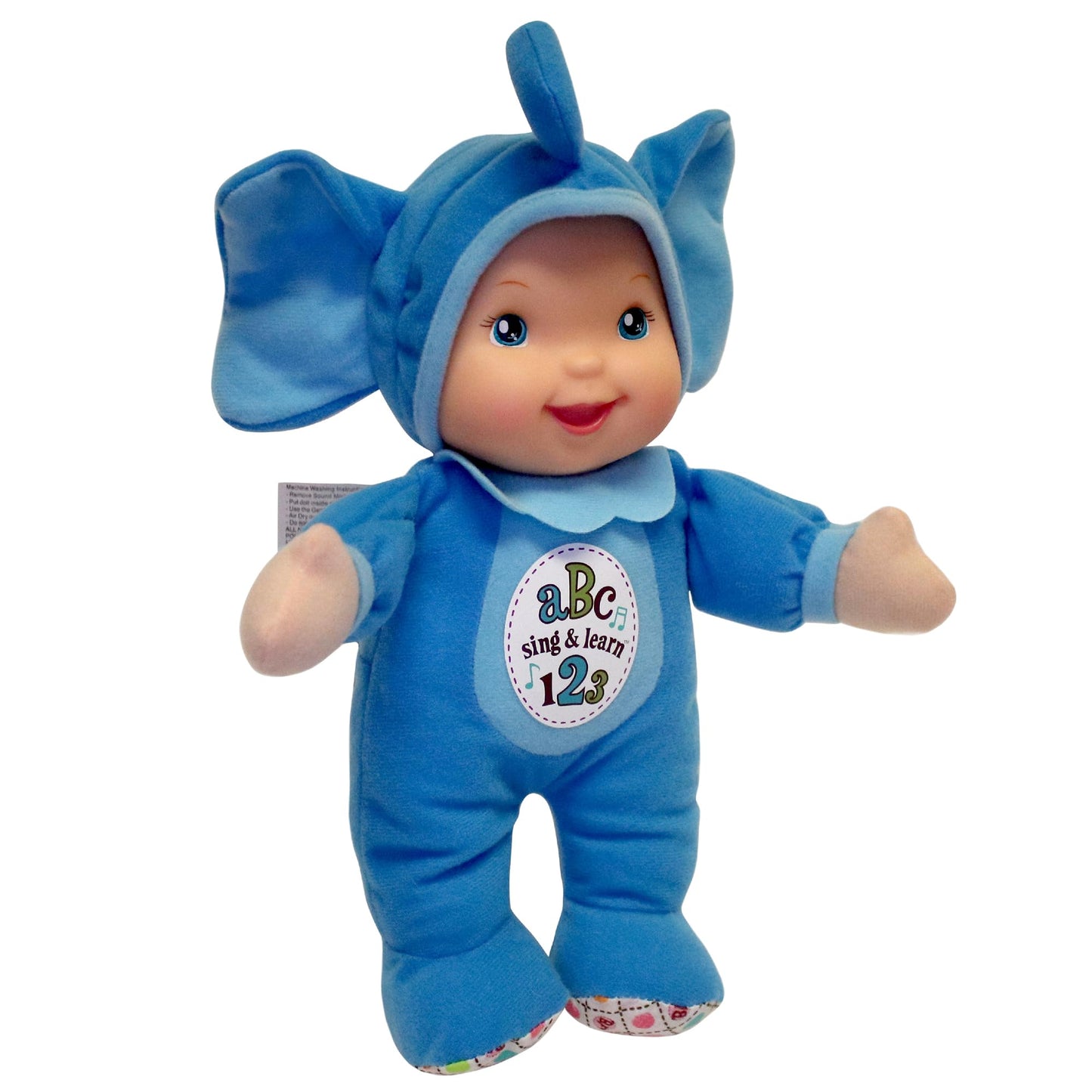 Baby's First Sing & Learn Blue Elephant Soft & Cuddly Singing Musical Doll, Teaches ABC's & Numbers