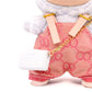 LYBHYQTII Clothes Compatible with Labubu 17cm, Premium Handmade Dolls Accessories with Chic Grid Hat & Rompers & Bag 3 Piece Set, High-End Fashion