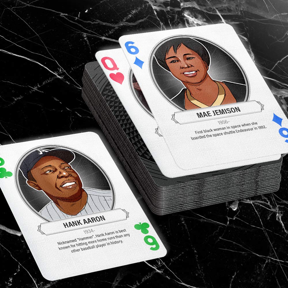 Whalebacon Famous African Americans in History Playing Cards - Professional Premium Quality - Standard Size - Great for Poker, Blackjack