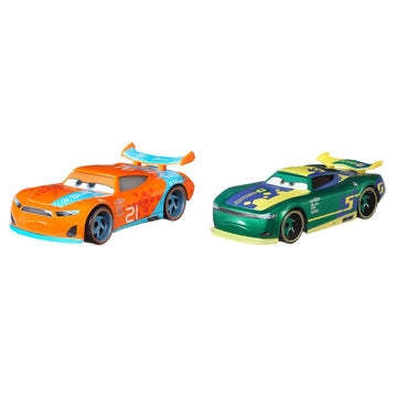Disney Cars Toys and Pixar Cars 3, Ryan Inside Laney & Eric Braker 2-Pack, 1:55 Scale Die-Cast Fan Favorite Character Vehicles for Racing