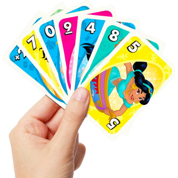 Mattel UNO Cards for Girls Set - Bundle with Disney Princess, Stitch, Barbie UNO Cards for Kids Plus Stickers | Disney Princess, Stitch, Barbie