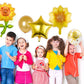 BIEUFBJI Yellow Sunflower Birthday Balloons Aluminum Foil Sunflower Shaped Mylar Balloons for Sunflower Theme Party Wedding Baby Shower Decor (8Pcs)