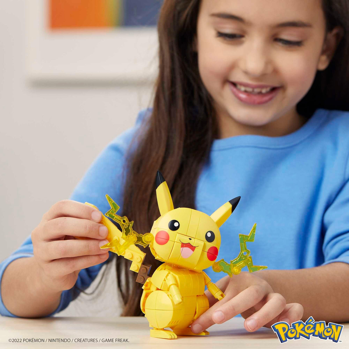 MEGA Pokémon Building Toys Set Build & Show Pikachu with 205 Pieces, Articulated and Poseable, 4 Inches Tall, for Kids