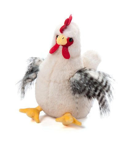 The Petting Zoo Chicken Stuffed Animal Plushie, Gifts for Kids, Wild Onez Barnyard Animals, White Chicken Plush Toy, 9 inches