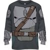 STAR WARS Mandalorian Child Baby Yoda Costume Longsleeve T-Shirt(3XL, Charcoal)
