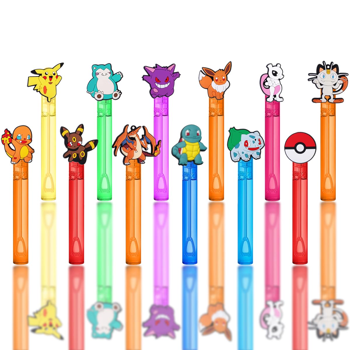 Pokemon Birthday Party Favors,24 Pcs Bubble Wands for Kids,Bubble Wand for Birthday Party Supplies Decorations,Classroom Prizes Goodie Bag Stuffers