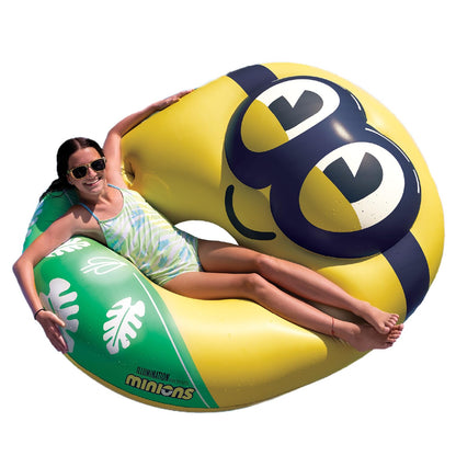 Giant Minions Inflatable Pool Float, Despicable Me Swim Ring, Large Novelty Character Float for Pool Parties and Outdoor Summer Fun