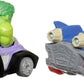 Hot Wheels RacerVerse Toy Cars 2-Pack Set of 2 Die-Cast Vehicles with Non-Removable Drivers of Their Own Cars: Hulk & Iron Man, Optimized for Track