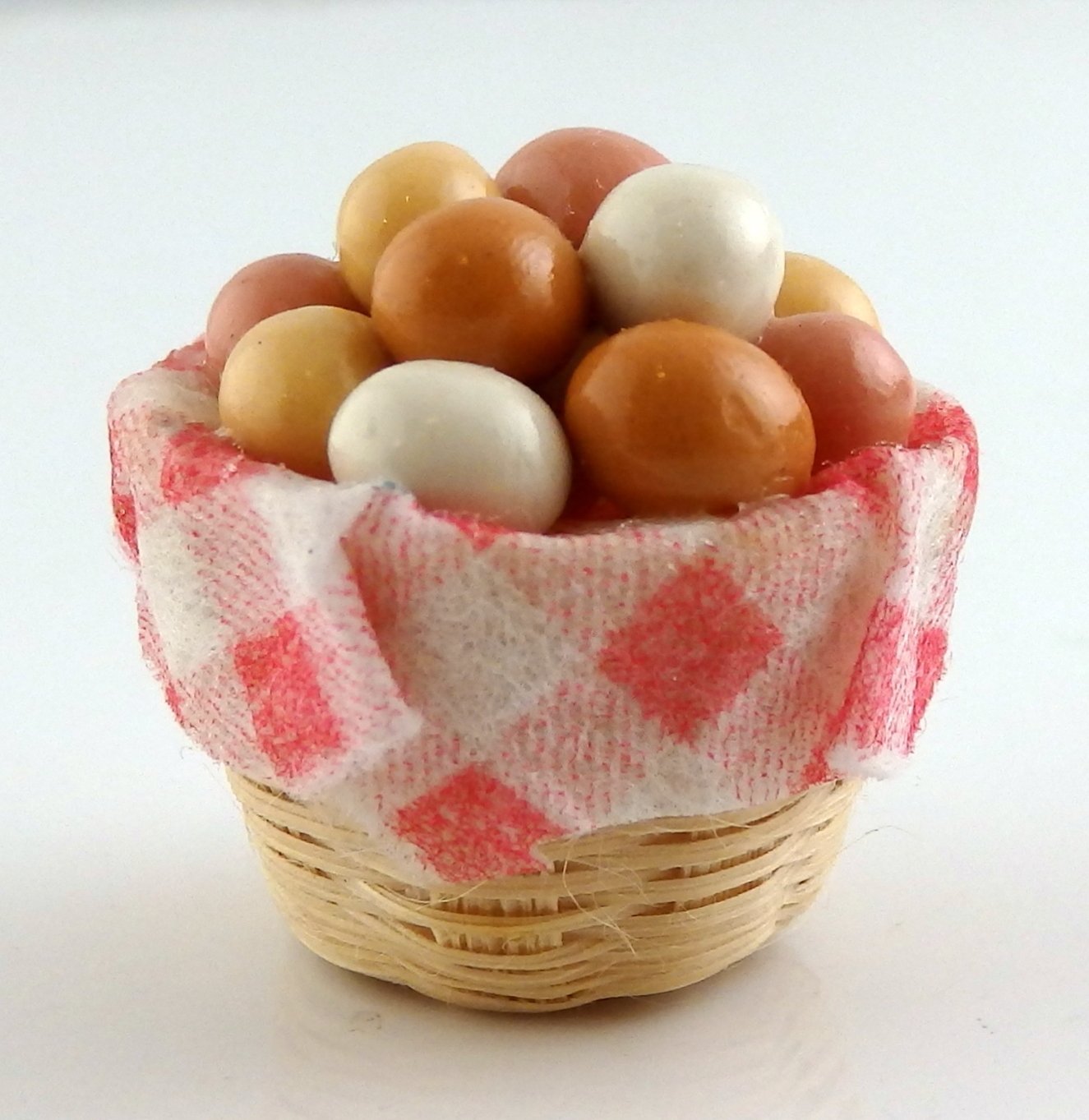 Melody Jane Dolls Houses House Miniature 1:12 Scale Kitchen Country Store Accessory Basket of Eggs