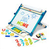 Melissa & Doug Magnetic Tabletop Easel, Deluxe Double-Sided Wooden Art Set with Chalkboard, Dry-Erase Board, Paper Roll Holder, Magnets & Art