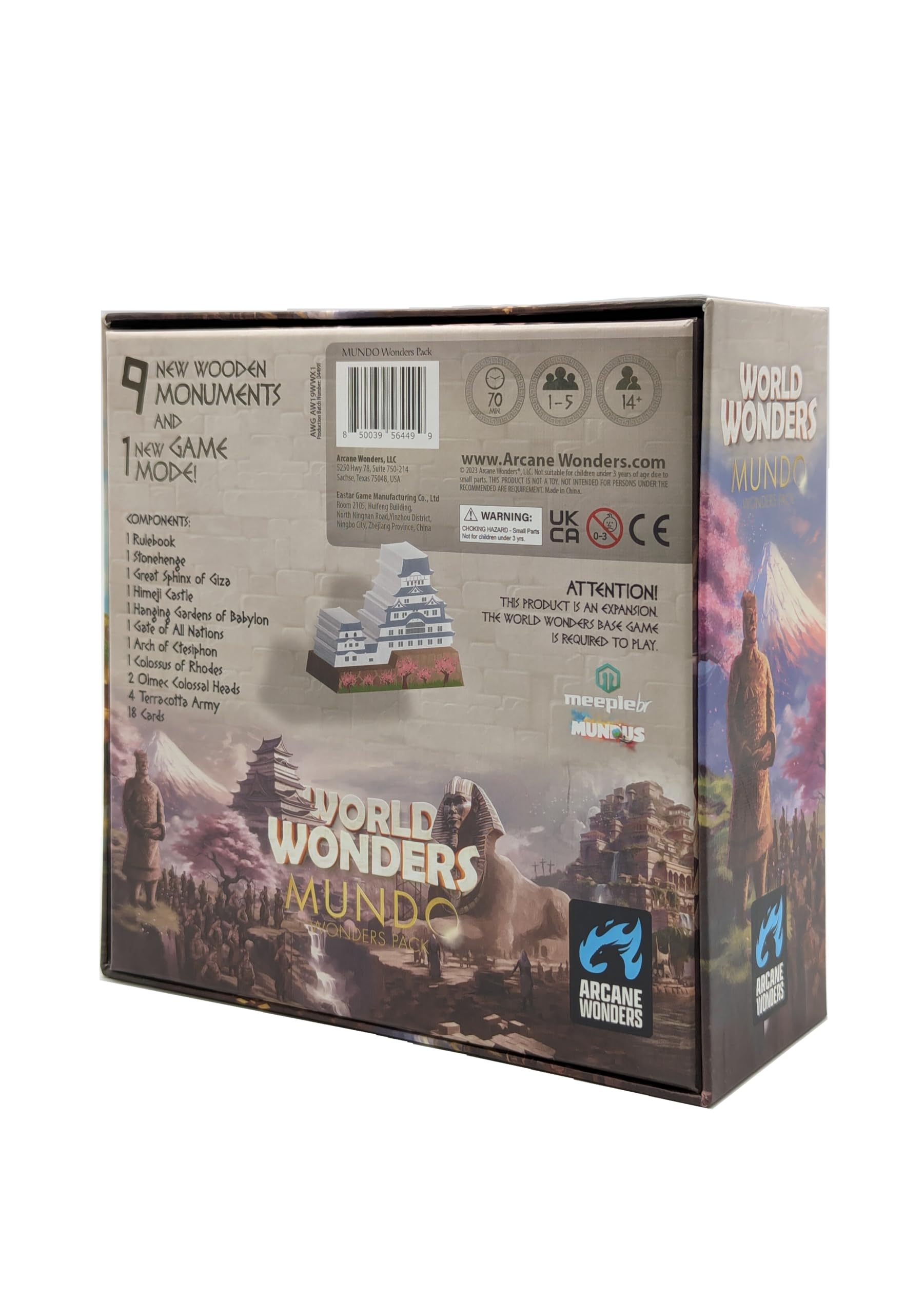 World Wonders Mundo Expansion, Strategy Board Game, for 1 to 5 Players and Ages 14+, Arcane Wonders