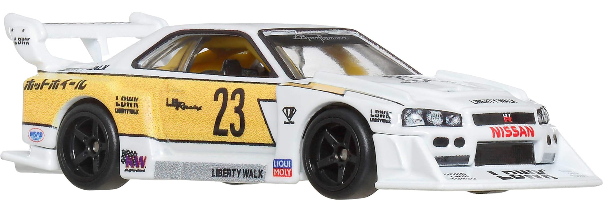 Hot Wheels Premium Car Culture Collectible Toy Car, 1:64 Scale Die-Cast LB-ER34 Super Silhouette Nissan Skyline, Silhouettes Vehicle with Real Riders