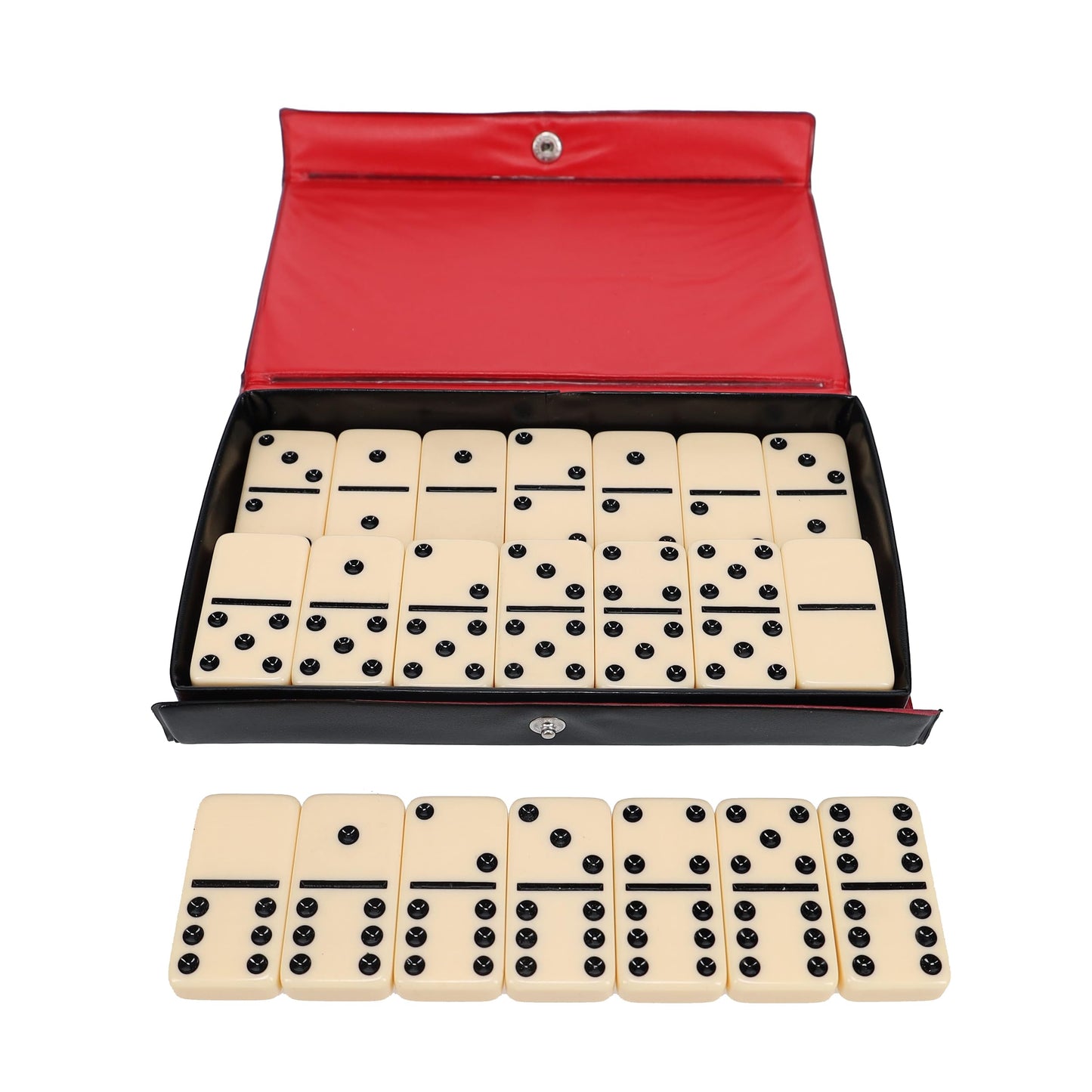 WE Games Club Size Double Six Ivory Dominoes in Vinyl Case