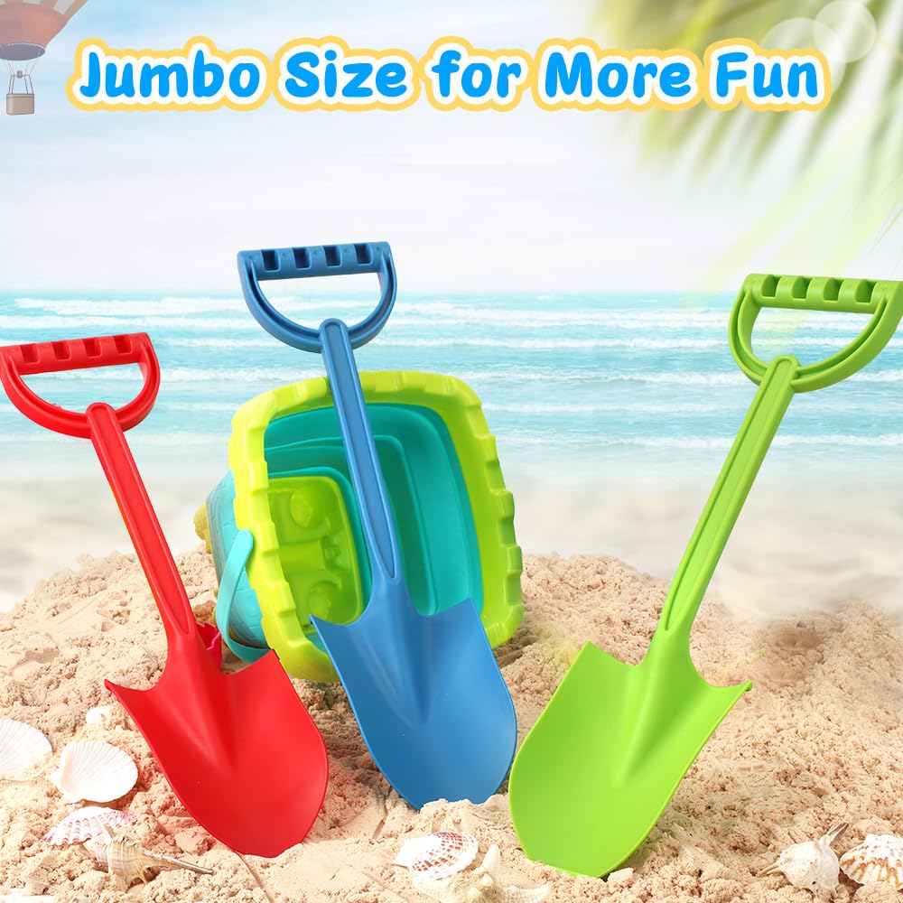 Umnodobn Heavy Duty 16" Large Beach Sand Toy Shovels for Kids Adults, Jumbo Scooping Spade Toys Kit for Outdoor Gardening Digging Sandbox Garden Tool