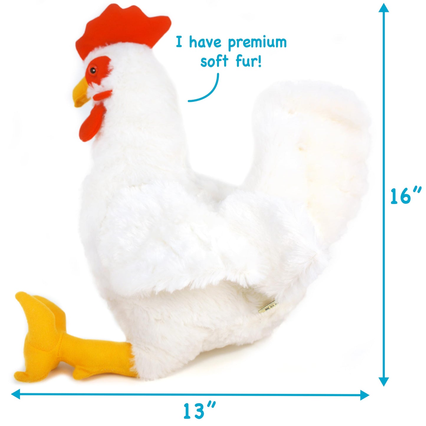 TigerHart Heidi The Hen - 16 Inch Large Chicken Stuffed Animal Plush Rooster