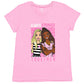 Barbie Big Girls T-Shirt and French Terry Shorts Outfit Set Pink/Black 14-16