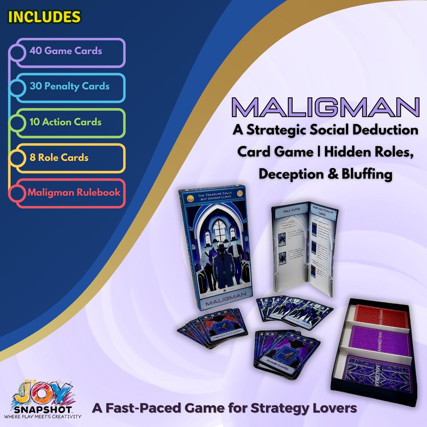 Maligman - A Strategic Social Deduction Card Game | Hidden Roles, Deception & Bluffing | Kids and Adults Card Game | Exciting Party & Family Game
