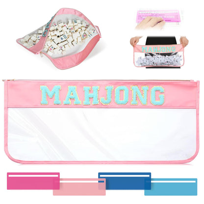 YUVFUDUOV American Mahjong Bag - Cute Mahjong Tiles Travel Bag, Empty Waterproof Storage Case for 166 Tiles with 4 Line Finders (Case Only)