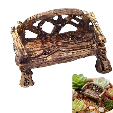 Tiosen Miniature Resin Garden Bench, Fairy Village Dollhouse Accessory, Fairy Garden Furniture Ornaments