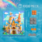 Micro Brick Castle Building Blocks Toy Set, Creative Home Wall Decor and Office Art Painting for Girls Ages 8+, DIY 3D Castle Model for Adults, Teens