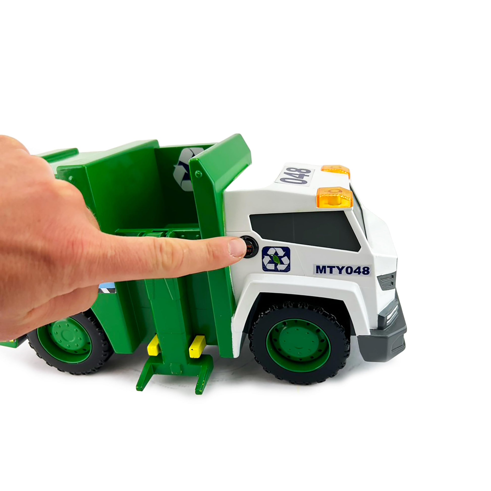 Mighty Fleet Power Movers 15" Interactive Garbage Truck Toy - Motion Drive Technology, Lights & Sounds, Motorized Trash Collection, Realistic Design