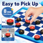2-in-1 Travel Checkers and Tic Tac Toe Game for Kids Ages 8-12, Magnetic Checkers Board Game, Foldable Road Trip and Plane Activities