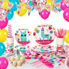 Llama Party Supplies Set For Girls-24 guests- Alpaca Birthday Party Decorations, Include Alpaca Plates Cups Banner Balloons Cutlery Tablecloth Napkins