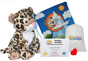 Make Your Own Stuffed Animal Charlie The Cheetah 16"- No Sew - Kit with Cute Backpack!