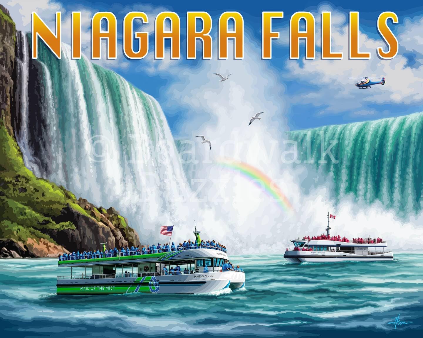 Boardwalk Niagara Falls 210 Piece Personal Puzzle, Jigsaw Puzzles with Premium Box, Canada Gifts for Adults, 6"x8"