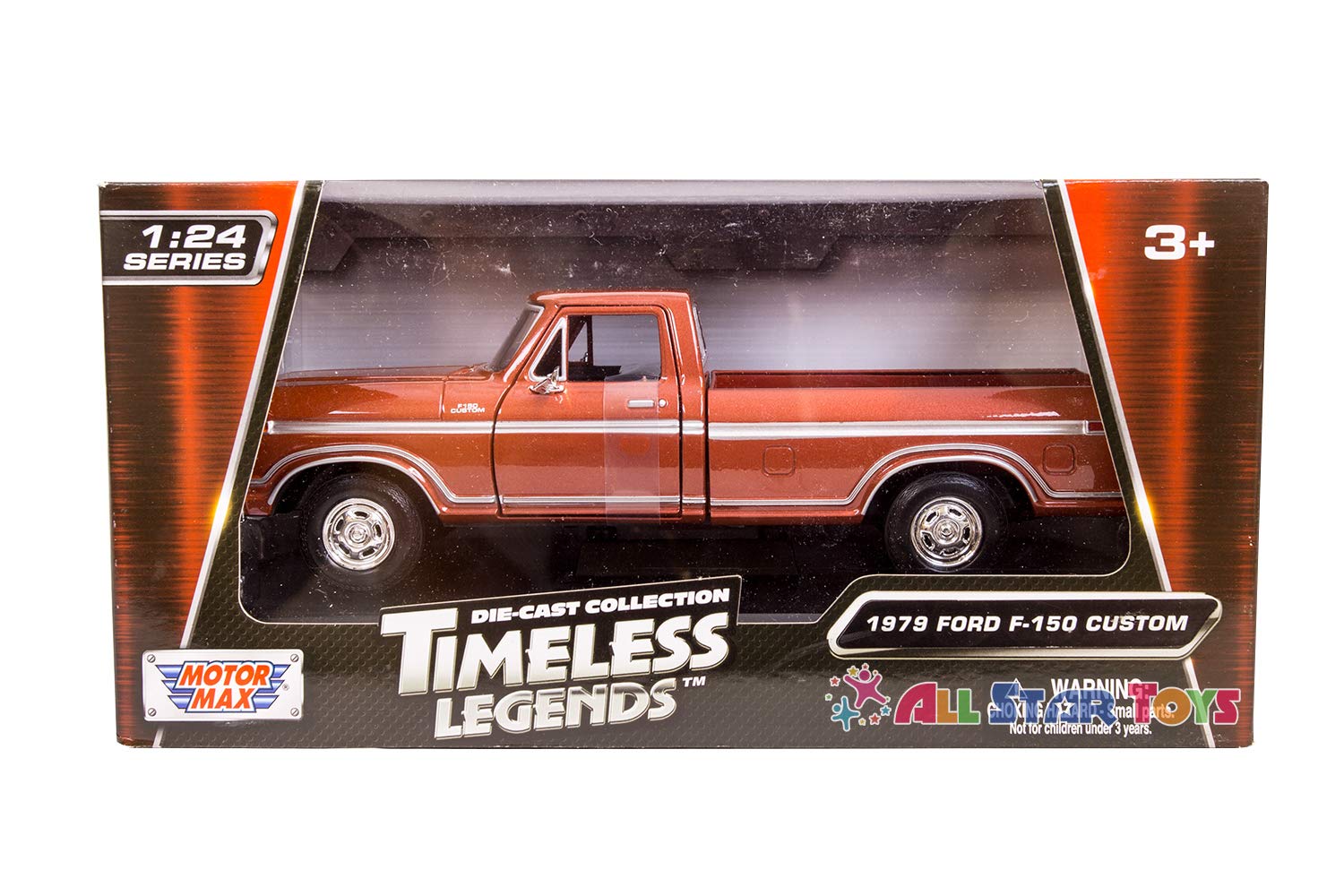 Motormax 1979 Ford F-150 Pickup Truck 1/24 Diecast Model Car, Brown 79346BR