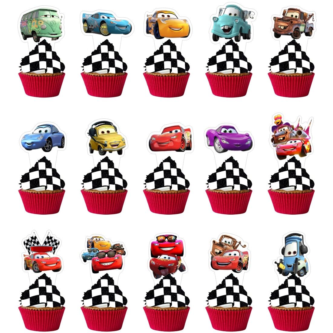 30pcs C Cake Decorations with 30pcs Cupcake Toppers Party Supplies for Birthday Decorations