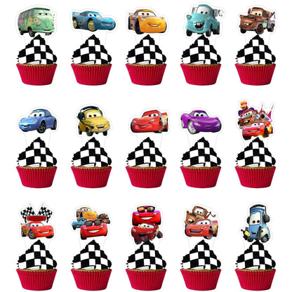 30pcs C Cake Decorations with 30pcs Cupcake Toppers Party Supplies for Birthday Decorations