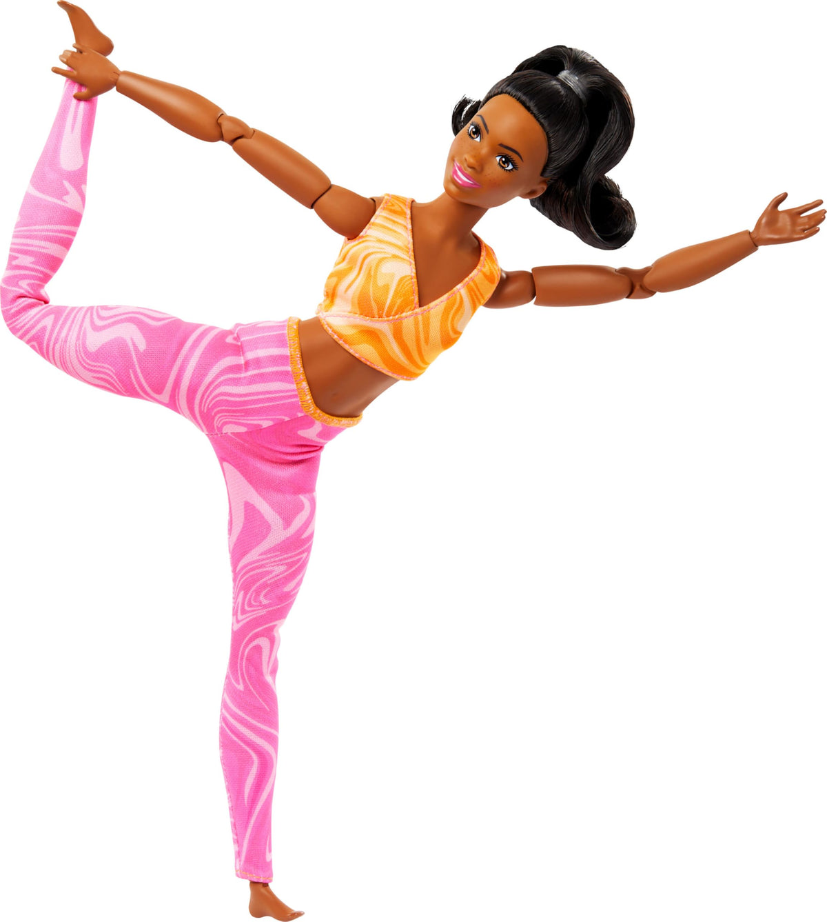 Barbie Made To Move Fashion Doll, Brunette Wearing Removable Sports Top & Pants, 22 Bendable “Joints”
