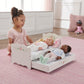 Badger Basket Doll Bed with Trundle and Bedding - Elegant White and Rose Bed for 18 to 20-Inch Dolls with Deluxe Mats and Pillows