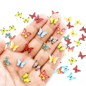 220pcs Mini Resin Butterflies Miniature Small Butterflies to Hide Tiny Resin Animals Figures Ornaments for Micro Fairy Garden Landscape Dollhouse