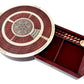 House of Cribbage - Round Shape 4 Tracks Continuous Cribbage Board Maple/Bloodwood with Push Drawer & Place for Skunks, Corners & Won Games