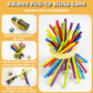 twivah 4-in-1 Board Game for Kids, Wooden Sorting & Stacking|Pick-up Sticks|Counting|Ball Drop Tower, Family Games for Kid and Adult, Montessori STEM