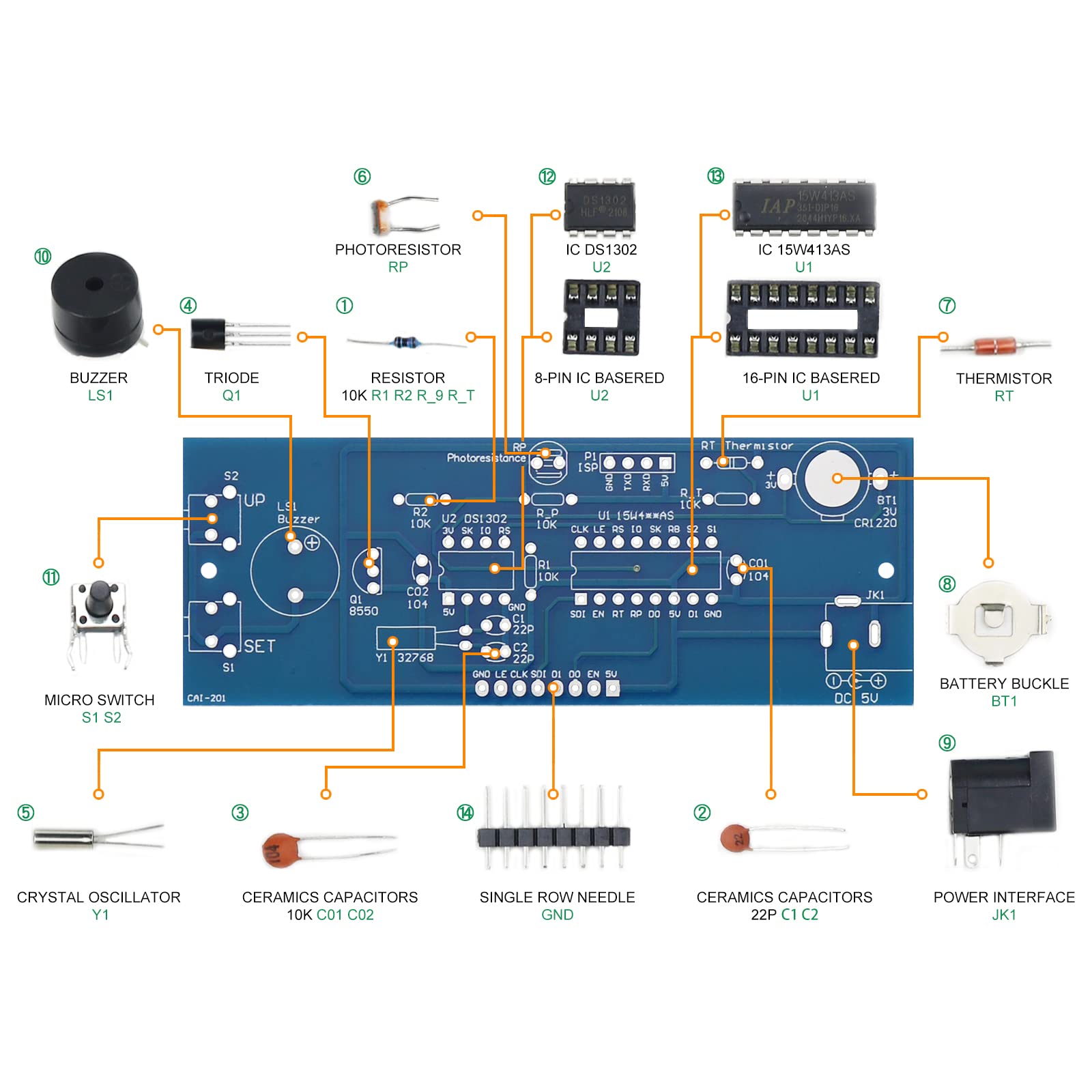 Yidab Soldering Practice Kit DIY RGB Digital Tube Adjustable Multifunctional Alarm Clock Electronics Projects Soldering Kit Welding Skills Learn