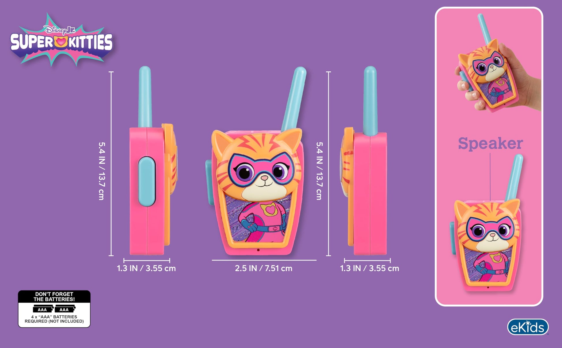 Super Kitties Walkie Talkies for Kids, Indoor and Outdoor Toys