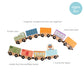 Pearhead Wooden Train Set for Toddlers - 10-Piece Magnetic Train Cars, FSC-Certified Wood, Montessori STEM Toy, Develops Fine Motor Skills, Compatible