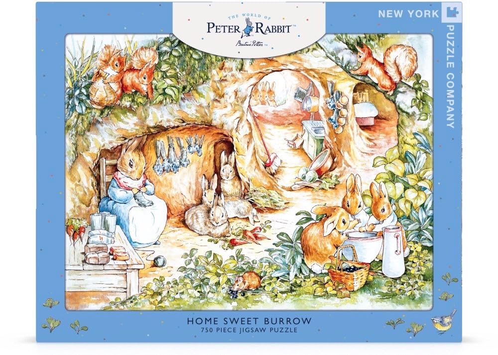 New York Puzzle Company - Beatrix Potter Home Sweet Burrow - 750 Piece Jigsaw Puzzle for Adults by Beatrix Potter