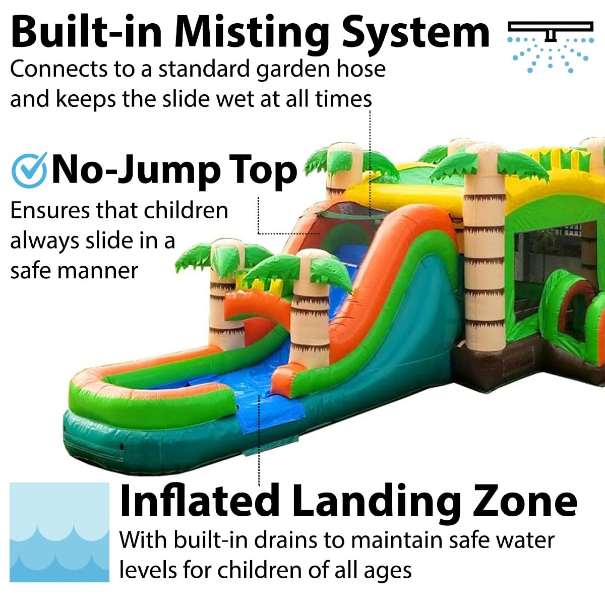 TentandTable Giant Inflatable Bounce House w/Water Slide, Tropical Jungle