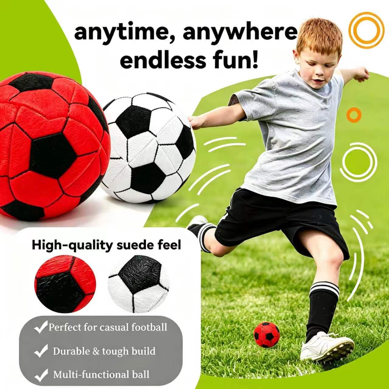2 Pack Soft Soccer Footbags, Juggling Balls for Foot Coordination, Lightweight Mini Kick Balls for Teens & Adults, Helps Improve Agility