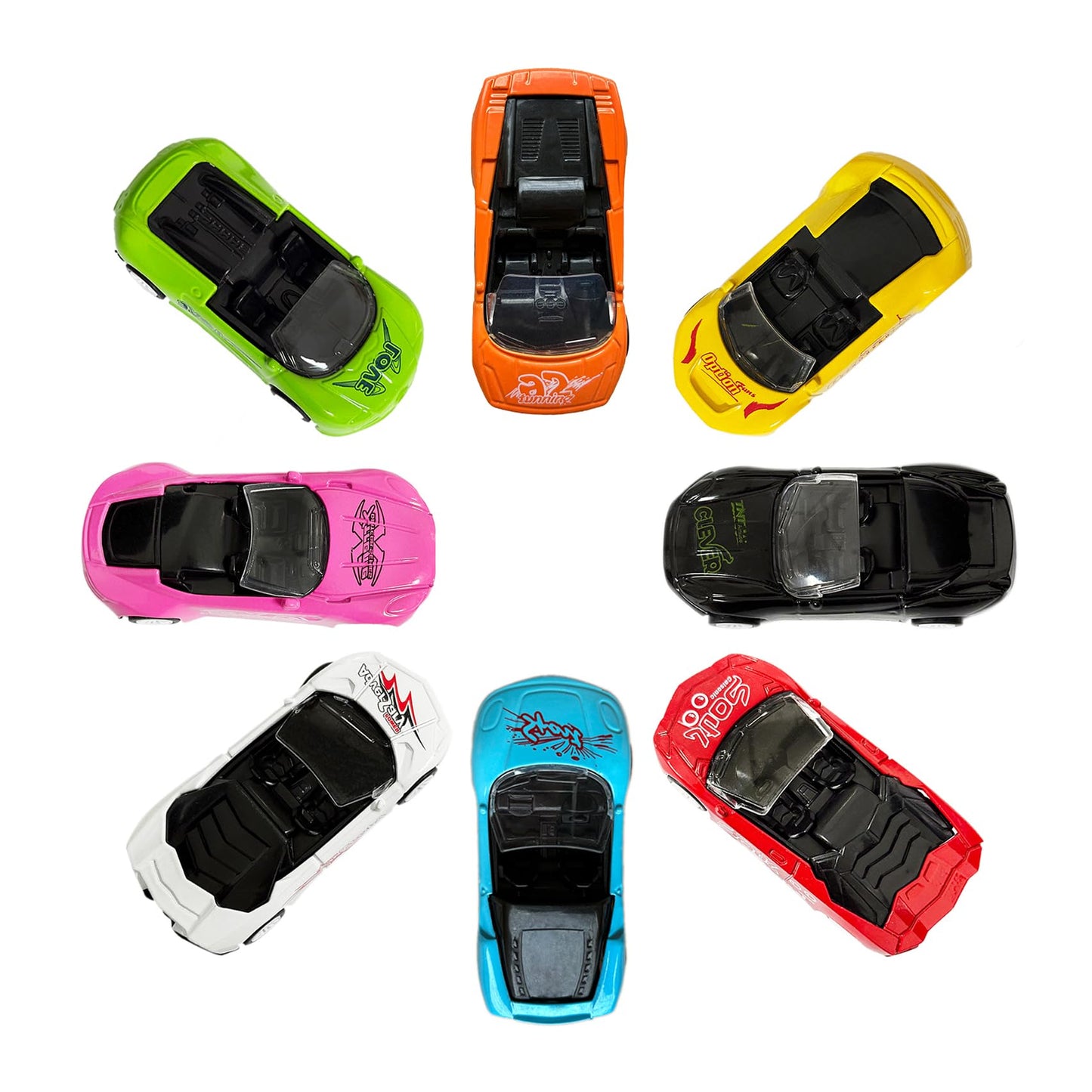 8-Pack Die-Cast Metal Pull Back Toy Cars - Mini Alloy Vehicles for Kids, Party Favors, Birthday Gifts