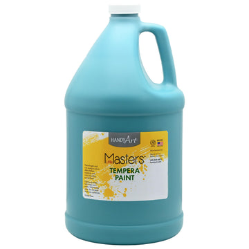 Handy Art Little Masters Tempera Paint, Turquoise, Gallon 128 oz Bottle, Bright & Mixable, High Opacity, Washable Colors for Classroom, Students