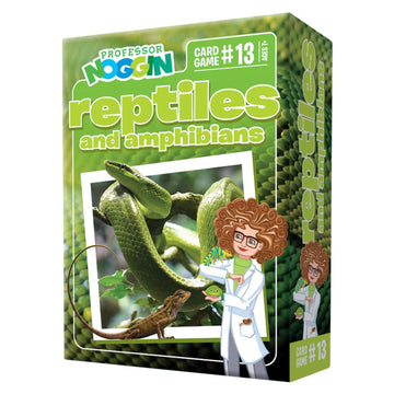 Outset Media Professor Noggin's Reptiles and Amphibians Trivia Card Game - an Educational Based Card Game for Kids - Trivia, True or False,