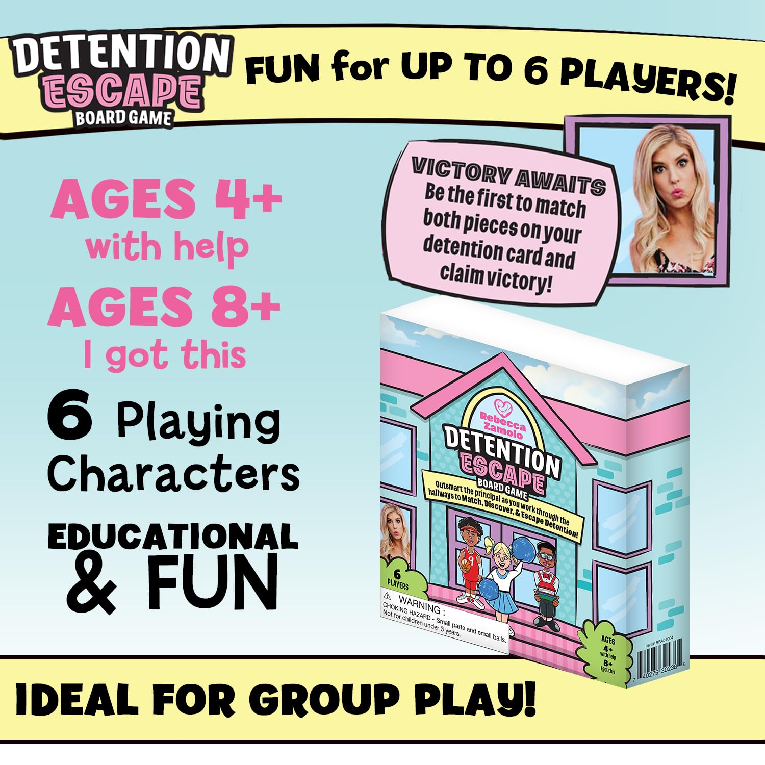 Rebecca Zamolo Board Game for Girls and Boys, Fun Friend Sleepover and Family Game with Teens, Ages 5 6 7 8 9 10 11 12