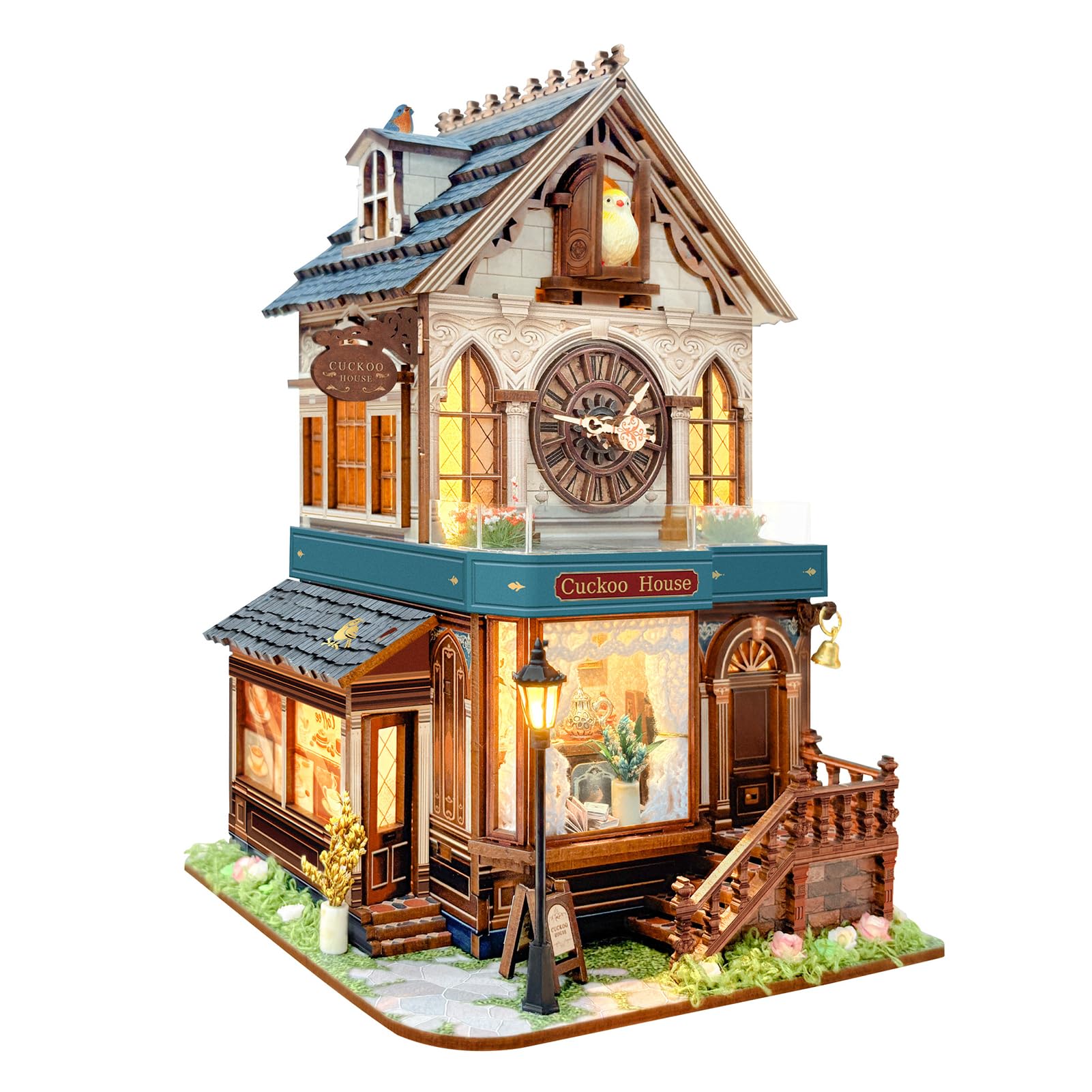 UFLJPKS Book Nook Kit for Adults and Teens, DIY Miniature House Kit with Led Light, 3D Wooden Puzzles for Adults, Wood Gifts for Family
