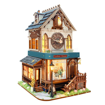 UFLJPKS Book Nook Kit for Adults and Teens, DIY Miniature House Kit with Led Light, 3D Wooden Puzzles for Adults, Wood Gifts for Family