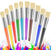 Paint Brushes for Kids, 10 Pcs Big Washable Chubby Toddler Paint Brushes, Easy to Clean & Grip Round and Flat Preschool Paint Brushes with No Shed